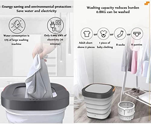 Portable Folding Clothes Washing Machine Rated washing capacity: 4 kg Dehydration capacity: 7-8kg