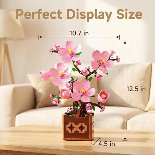 Pink Peach Cherry Blossom Building Block Set - Retro Arcade Game / Super Mario-style Platform Game 632 pcs