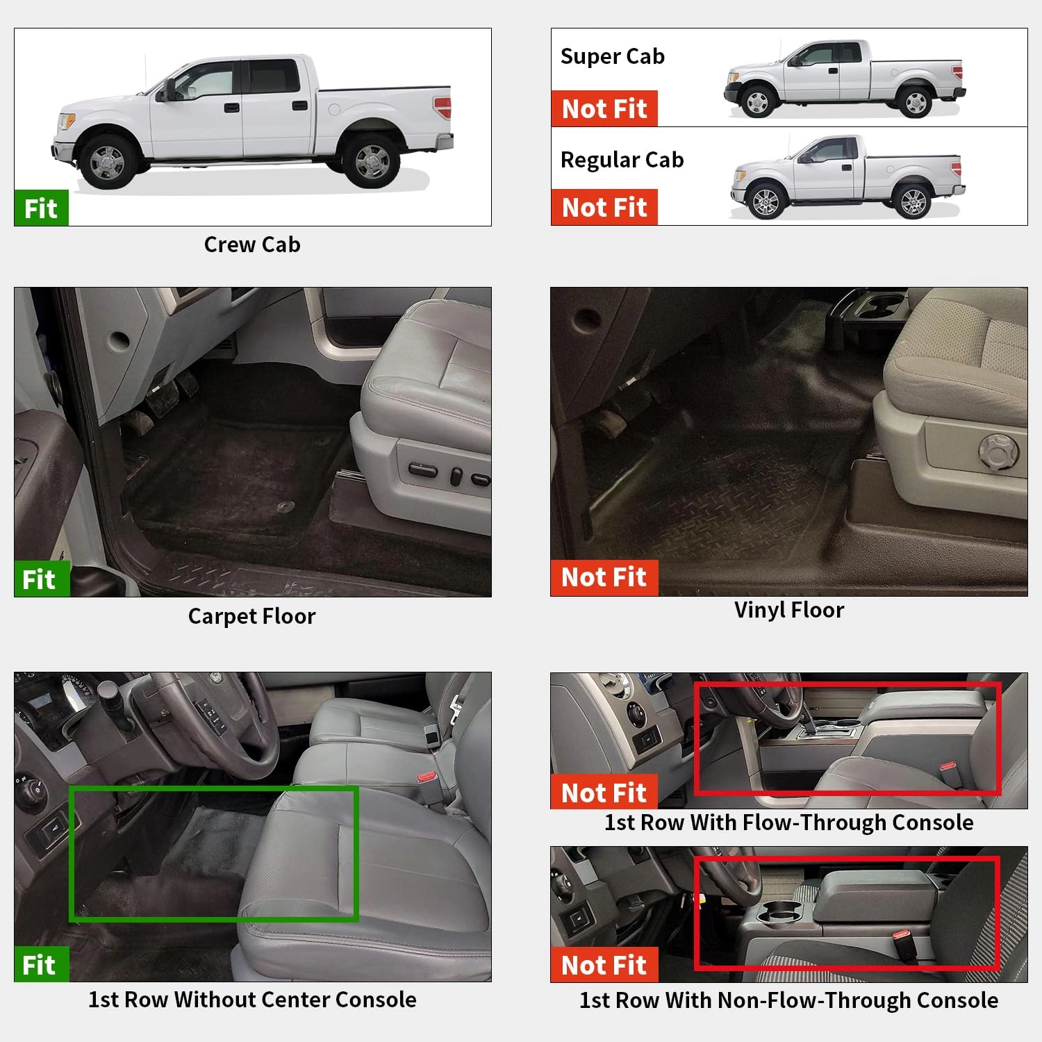 Floor Mats - Ford F-150 SuperCrew 2011-2014 Front & Rear Rows