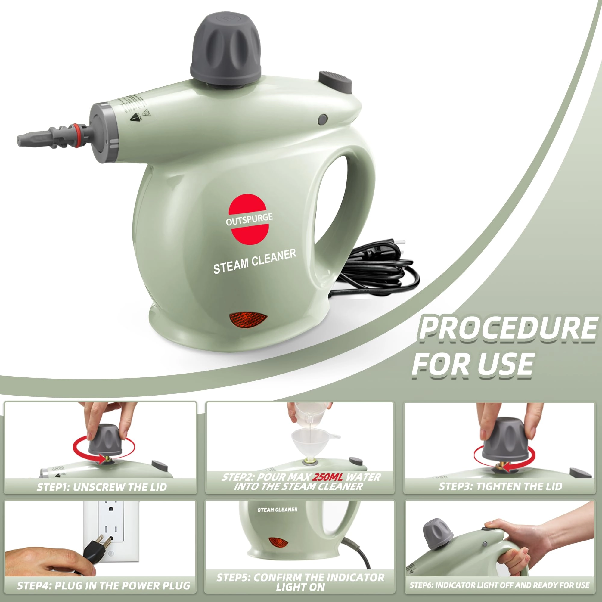 steam cleaner - 3.5E+2 Milliliters