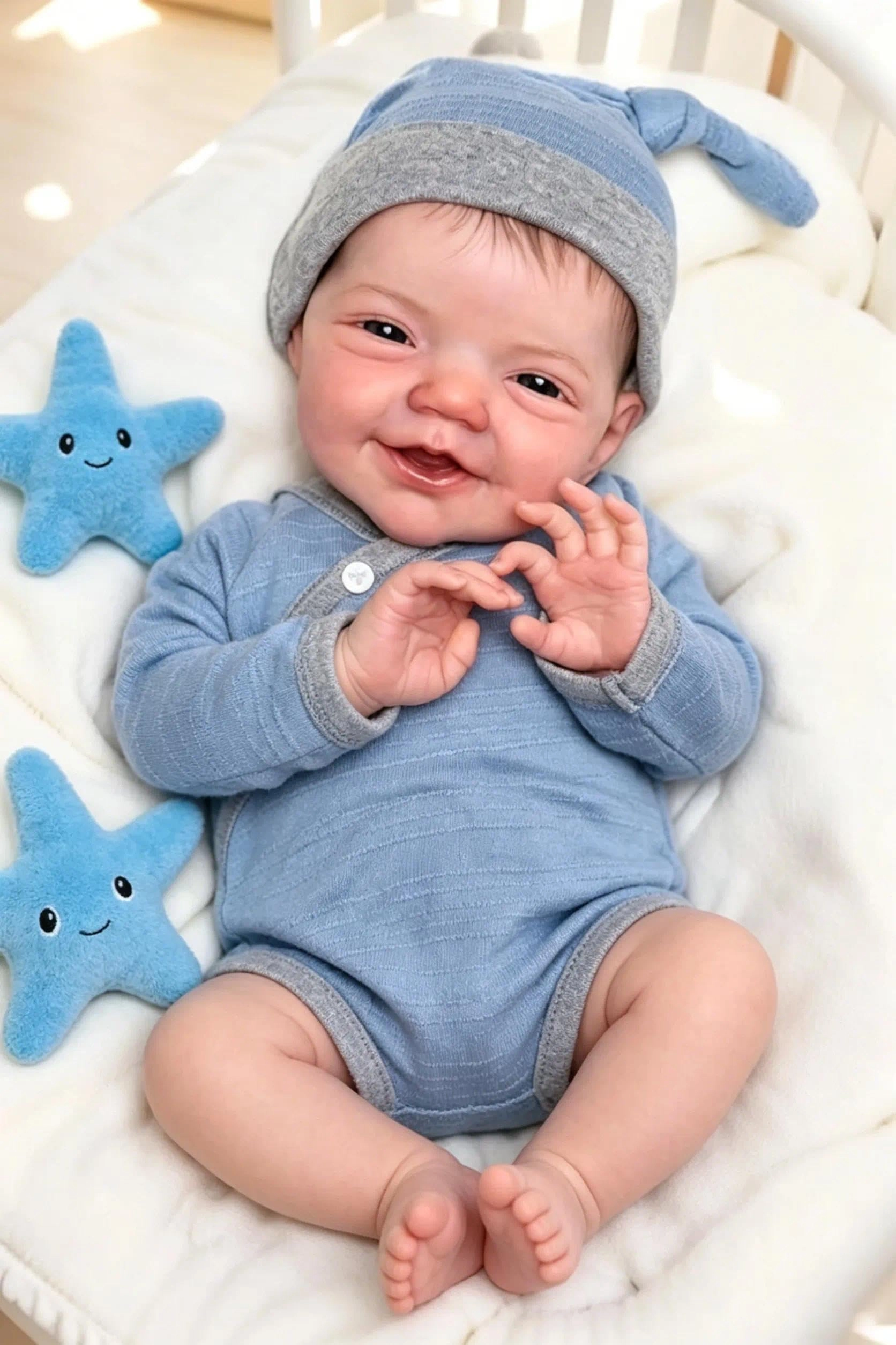 Reborn Baby Doll - 20Inch Full Body Silicone Vinyl Eyes Open Ages 3+