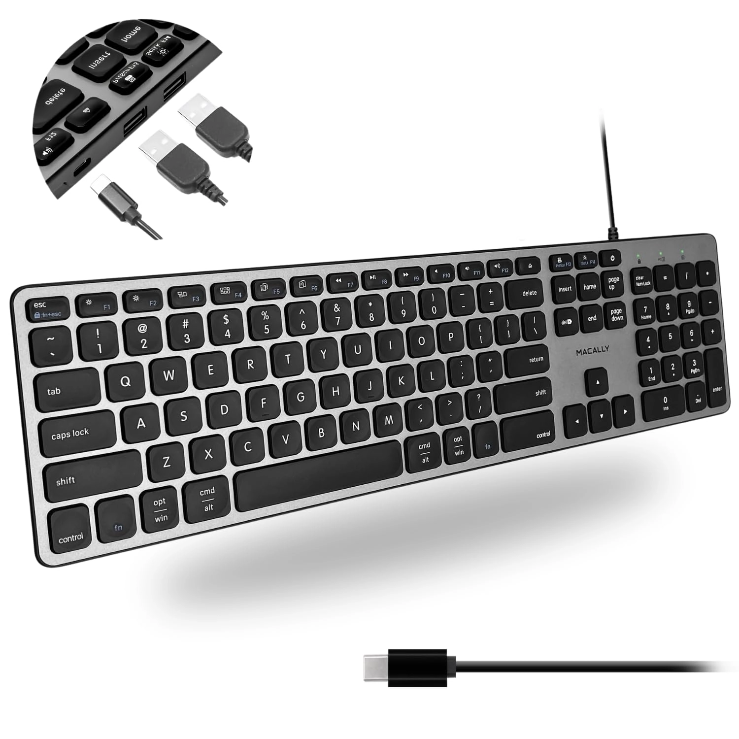 Macally UCABLZKEYHUBSG - Wired