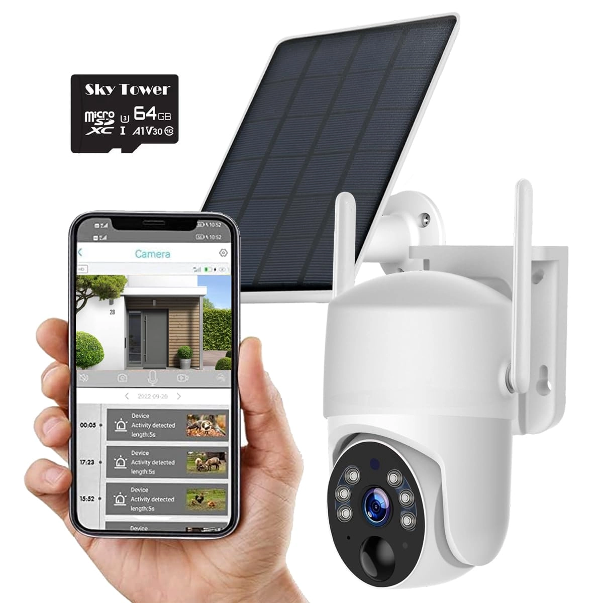 Sky Tower Solar Security Camera 2K