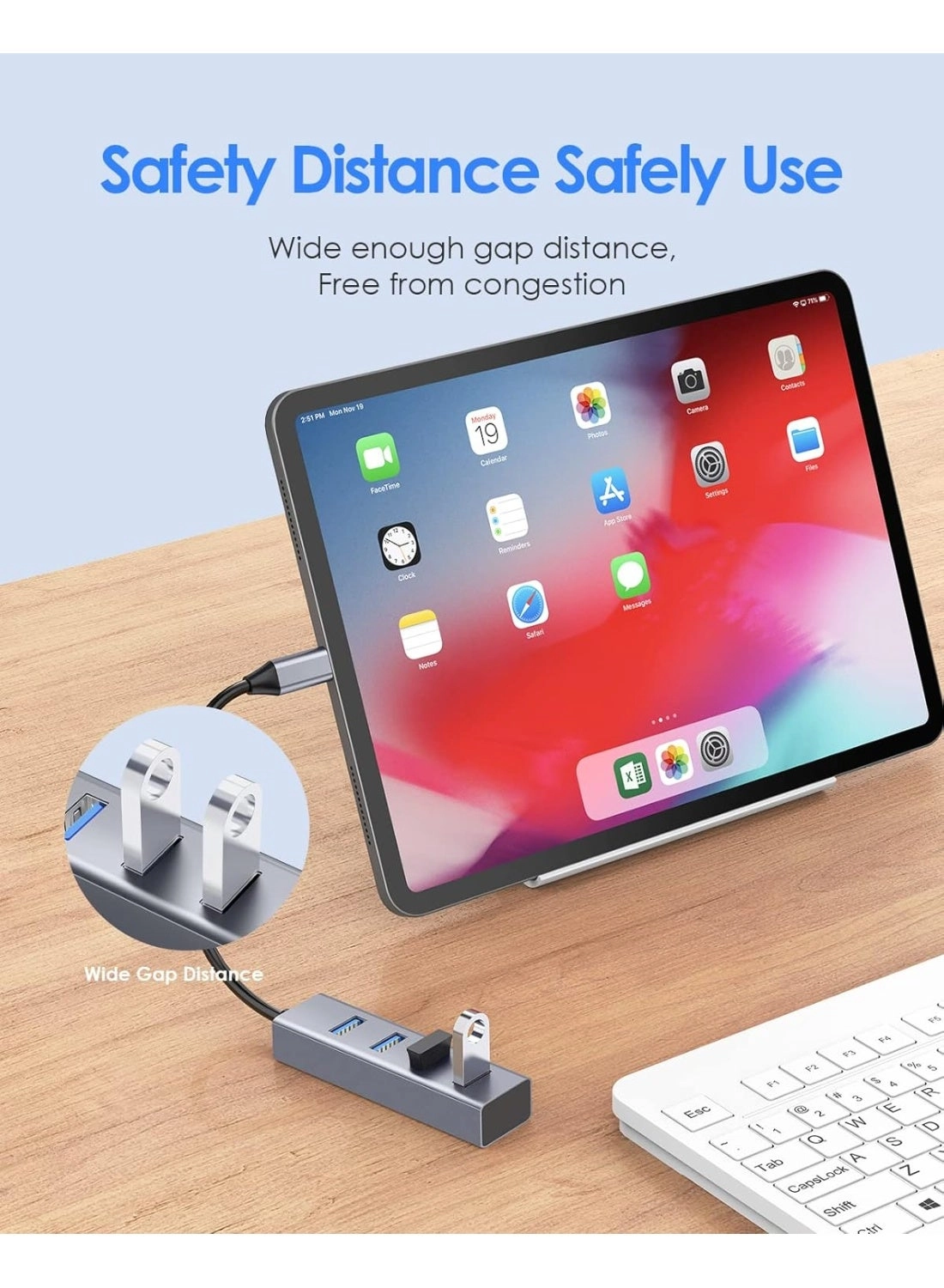 USB C Hub - 4 USB 3.0 Ports Space Gray