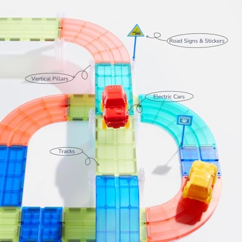 Magnetic Tiles Racing Track Addition - 115 pcs