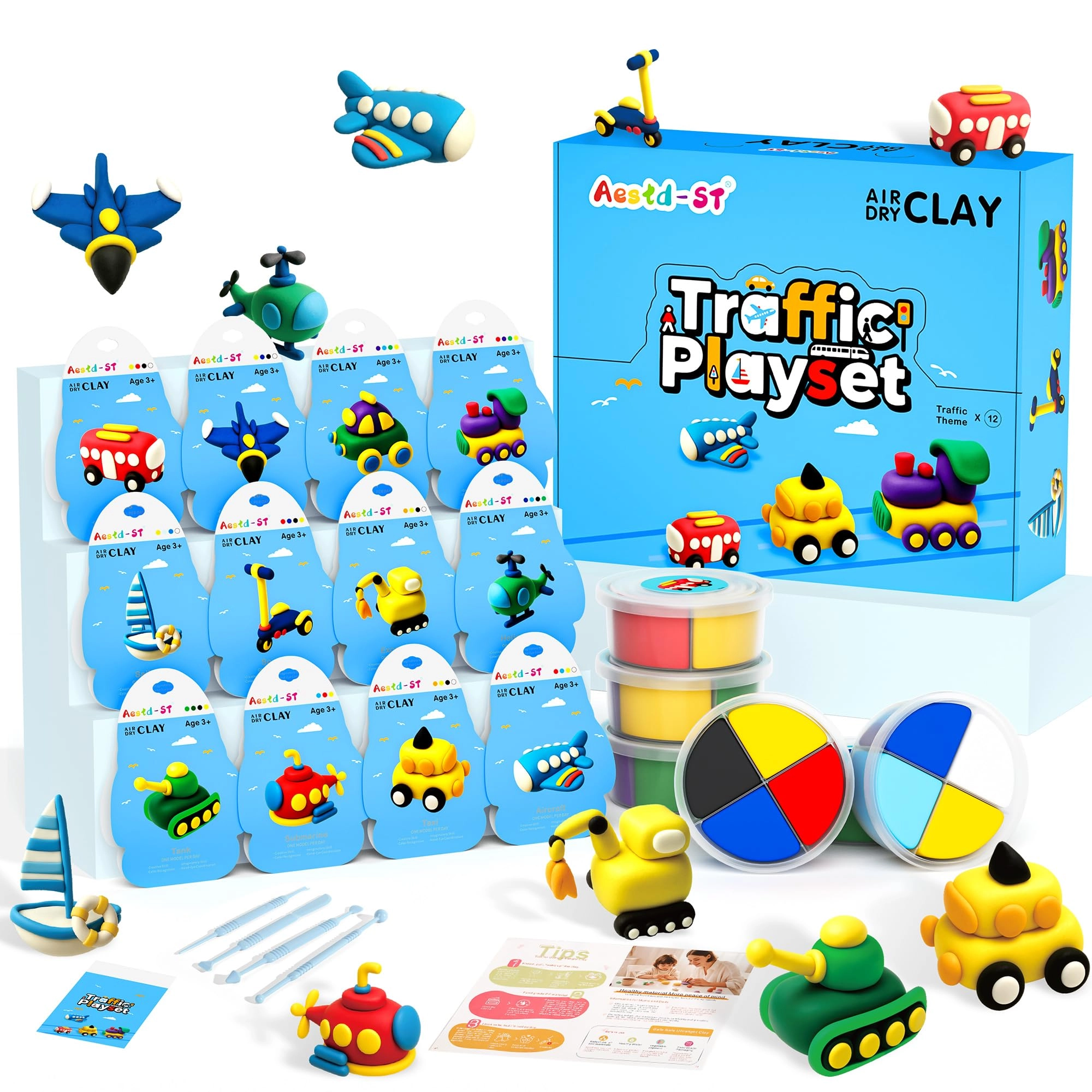 Aestd-ST Air Dry Clay Kit - 3+ years 12 pcs