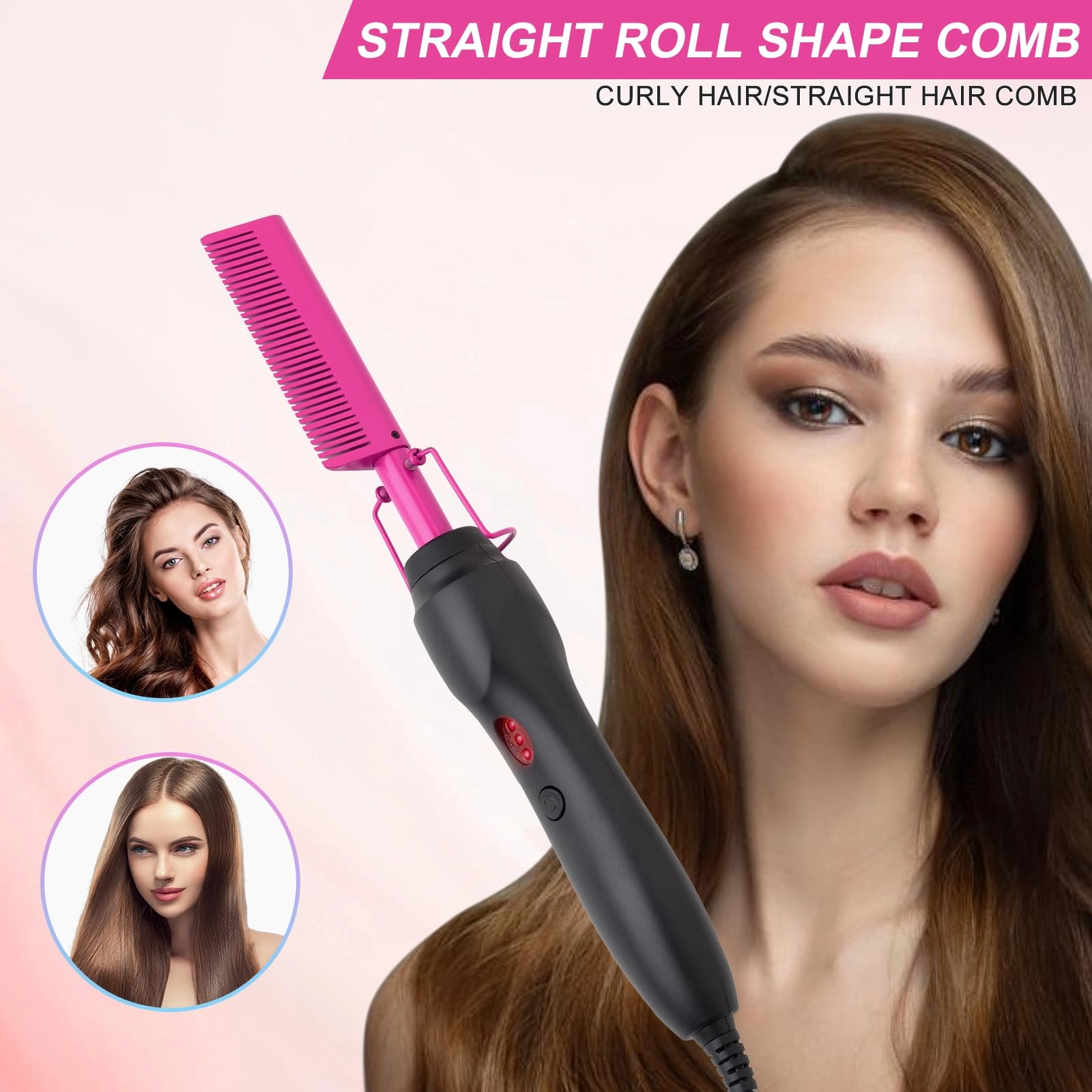 Electric Hot Comb - 12 Inch Multicolored Anti-Scald