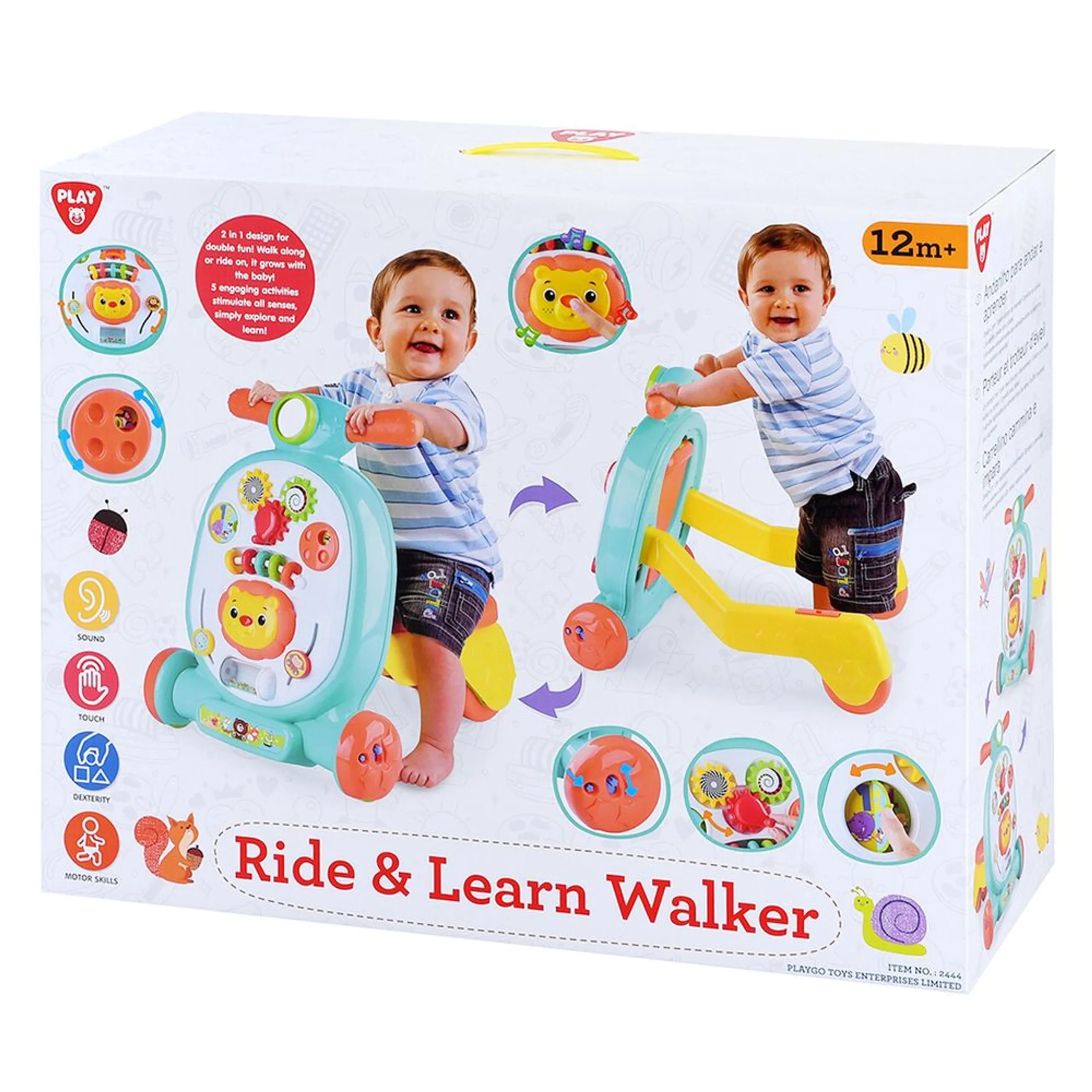 Play&Go Ride & Learn Walker - 2-in-1 Convertible Light-up
