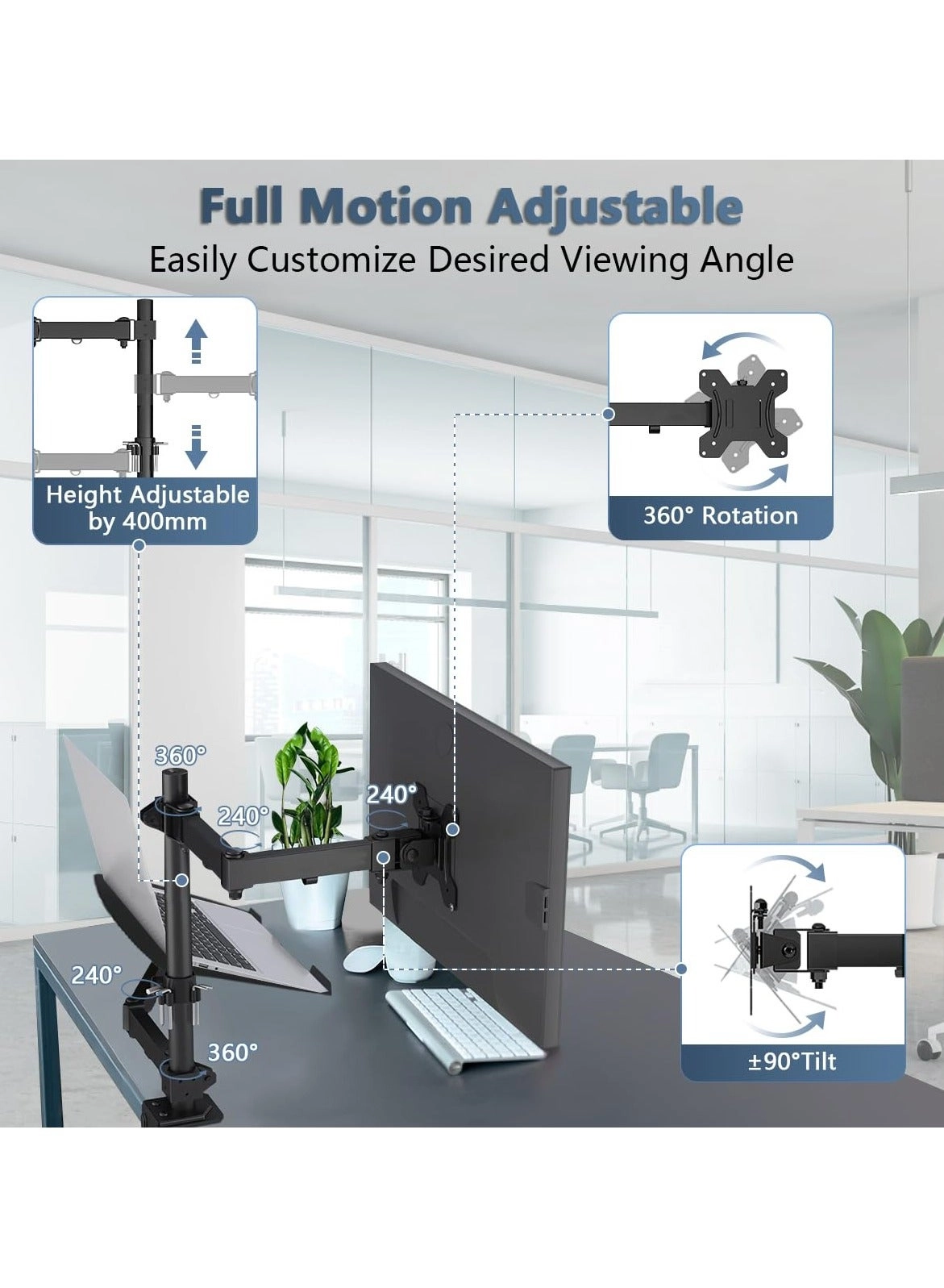Dual Monitor Stand - 32 inch 75mm x 75mm 100mm x 100mm