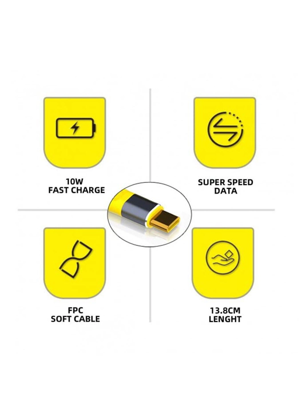 Standard Cable 10Gbps USB-A to USB-C 0.1m Flat