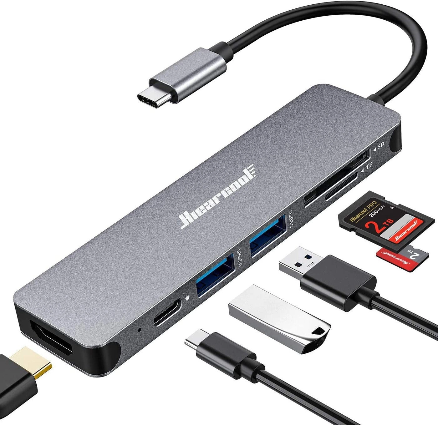 Hiearcool USB C Hub - 7IN1 4K 100W PD
