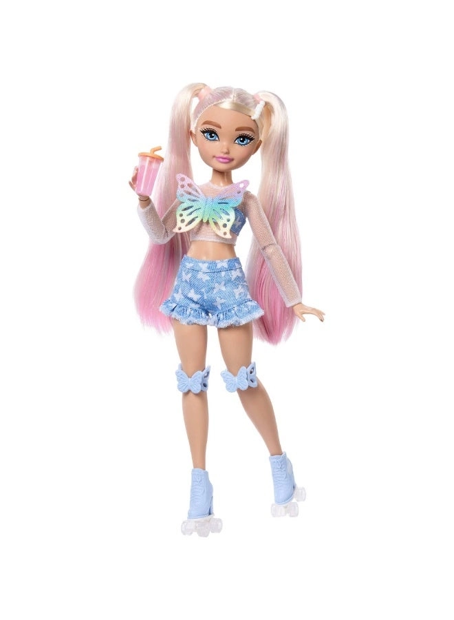 Malibu Fashion Doll - Roller Skating Blonde Hair 9 Makeup Themed Pieces Ages 4+