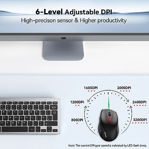 4800 DPI 6-Button Mouse - Wireless