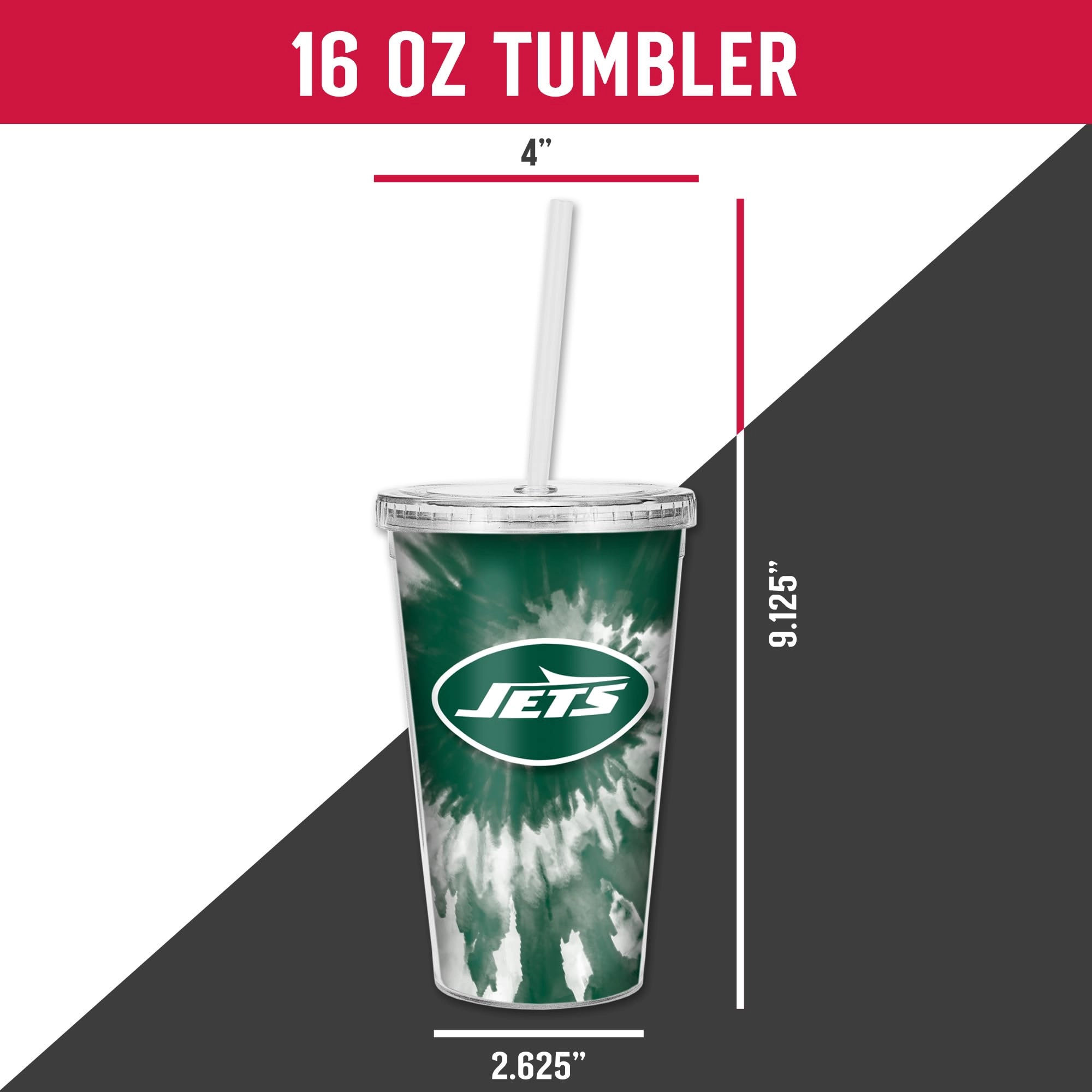 NFL Football Metallic Tie Dye Tumbler - 473ml