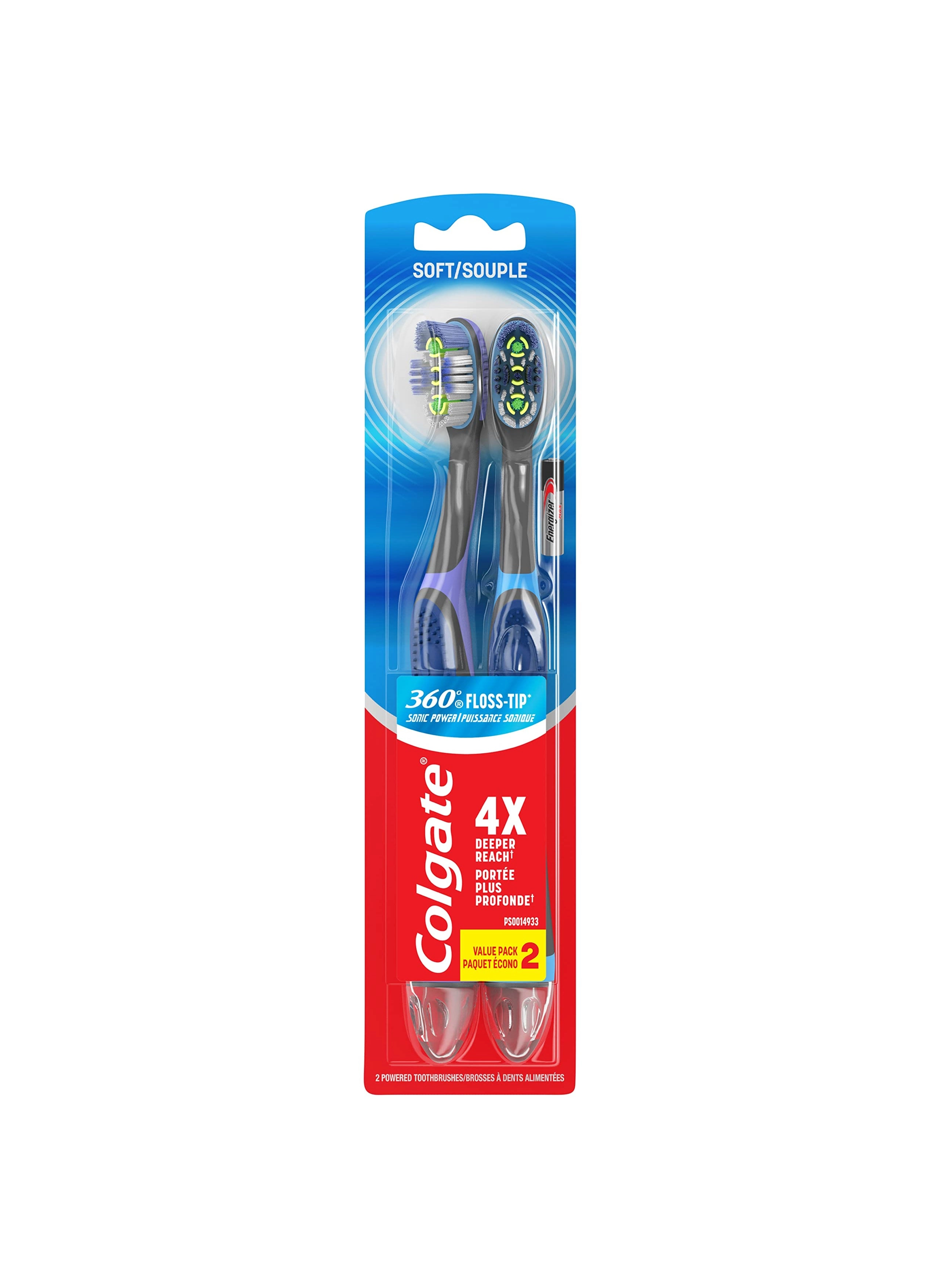 360 Vibrate Deep Clean - 2 Pack AAA Battery Operated
