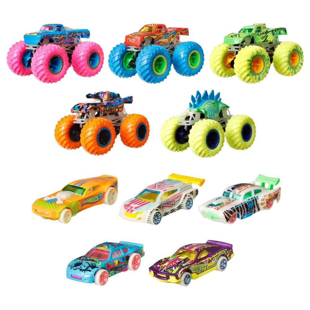 Mattel Monster Truck - 5pcs + Die-cast Car - 1:64 5pcs