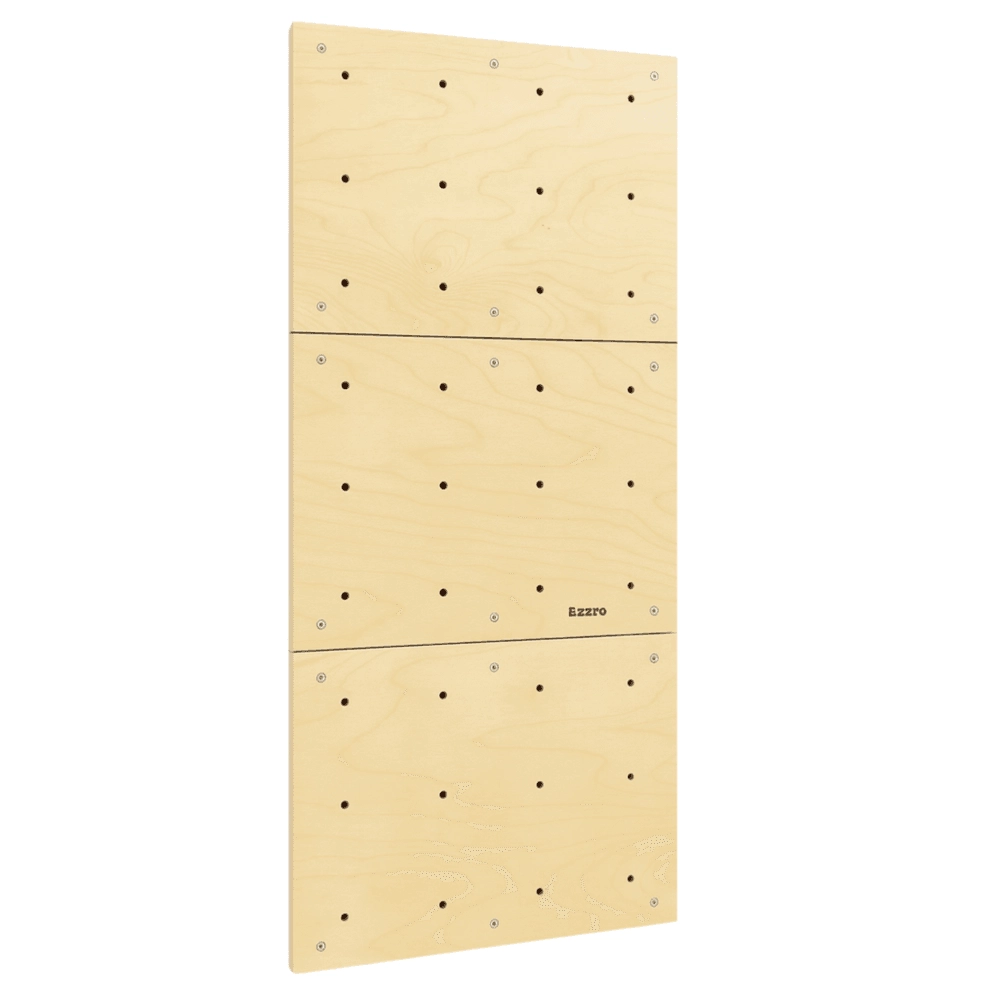 Ezzro Wooden Climbing Wall - 10 Mix Rock Holds 80 x 180 cm