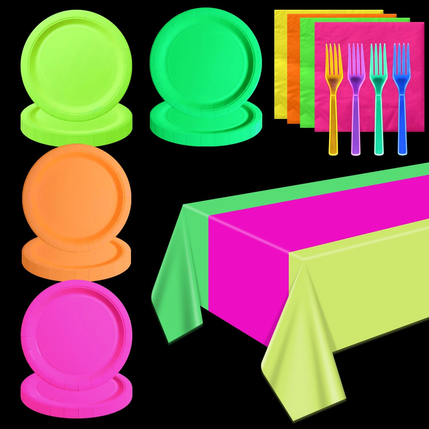 Glow Party Supplies Plates - 81 Birthday Glow Party Halloween