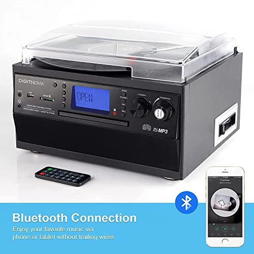 Record Player Turntable - Bluetooth LP Vinyl to MP3 Converter
