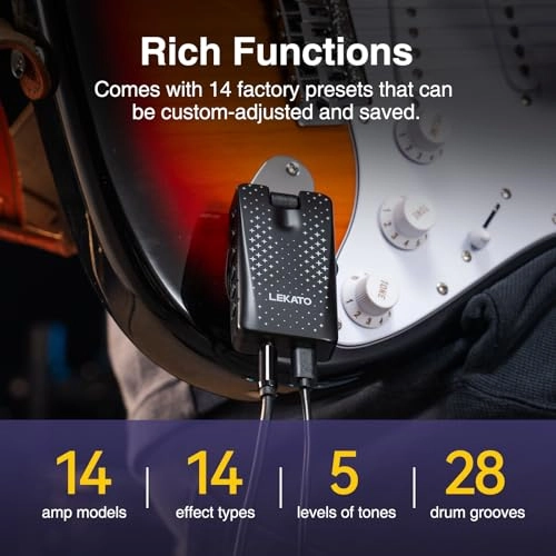 Guitar Headphone Amp - 10 Watts Bluetooth OTG Recording