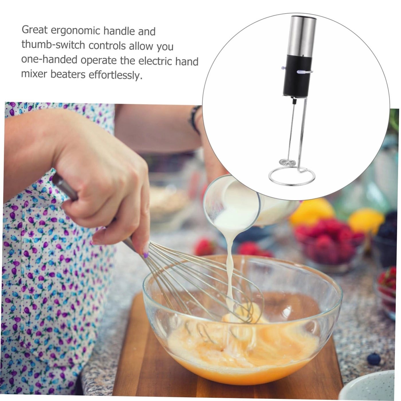 Cordless Rechargeable Handheld Egg Mixer