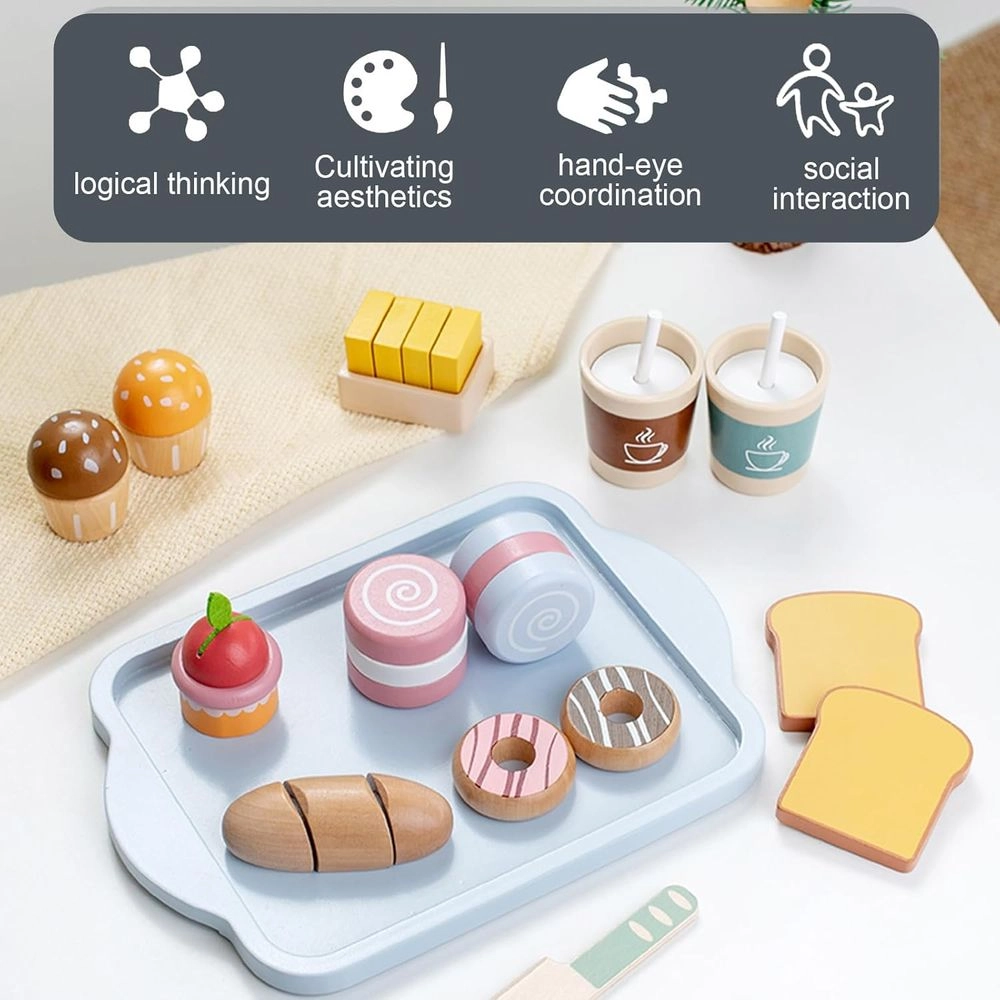 Kids Wooden Breakfast Playset - 15 Pcs (5551007-KABI_0168)