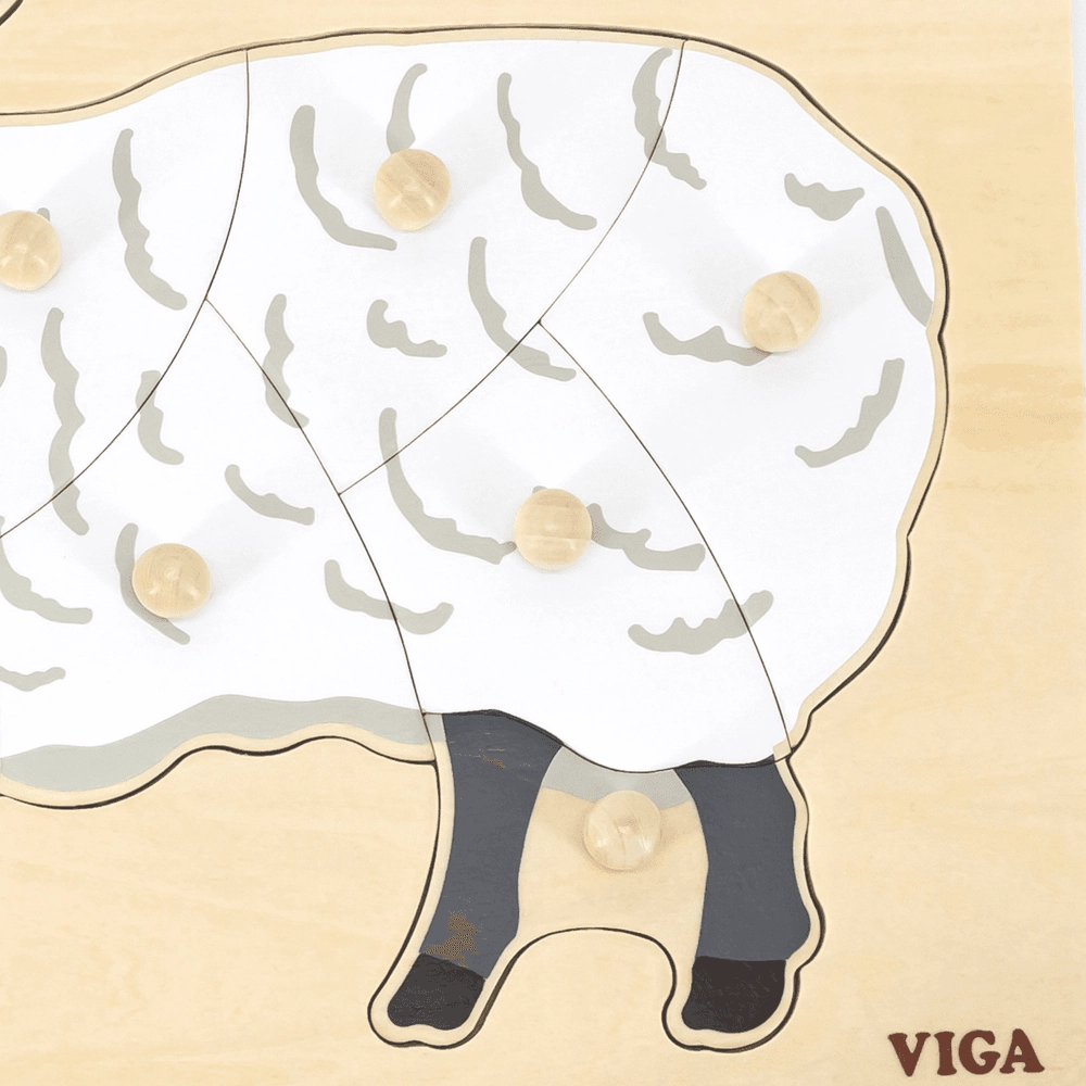 Wooden Puzzle Sheep - 3+ 9 pieces