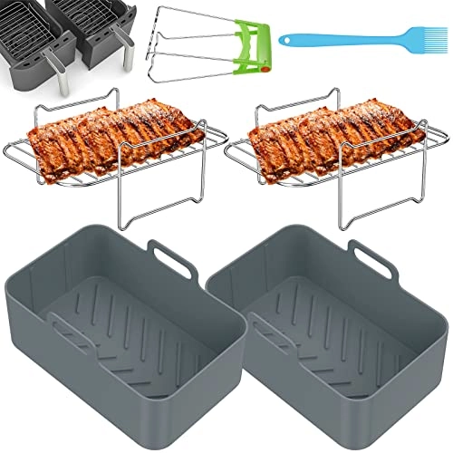 Air Fryer Accessories Set - Stainless Steel Silicone 6pcs/set