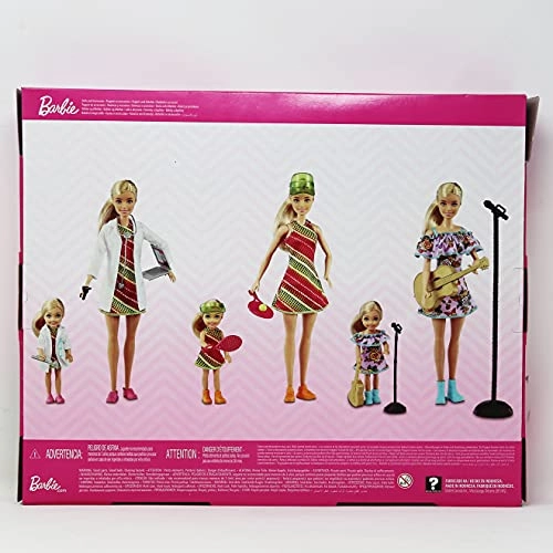 Barbie & Chelsea Careers Playset - 2 Brunette Dolls Doctor Tennis Star Musician