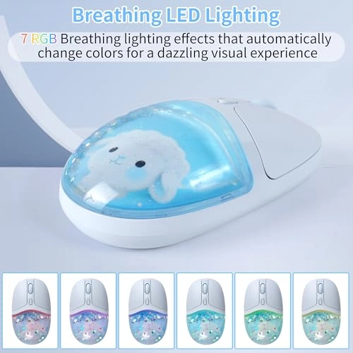 Aqua Mouse with Liquid Quicksand Sequins - Bluetooth USB