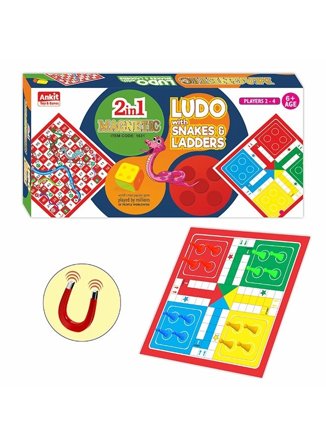 Ankit Toys & Games 2in1 Magnetic Ludo & Snakes and Ladders - 15" Multicolour