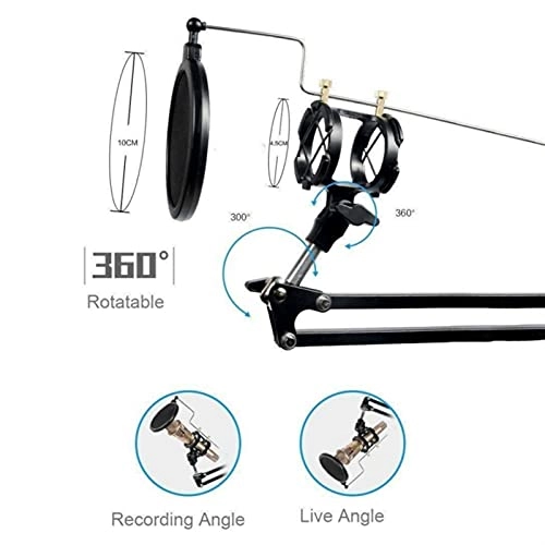 Mic Stand + Mic Clip Holder + Table Mounting Clamp + Pop Filter