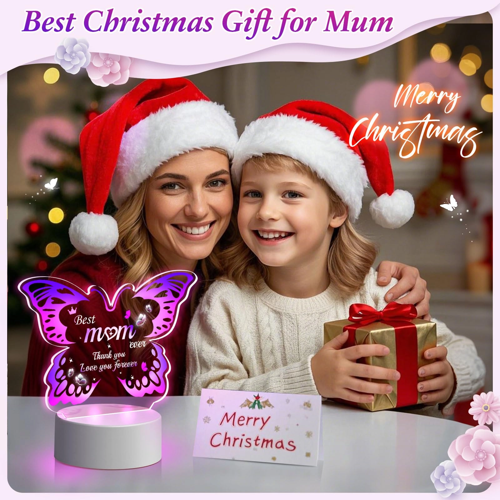 Butterfly Night Light - Corded Electric purple