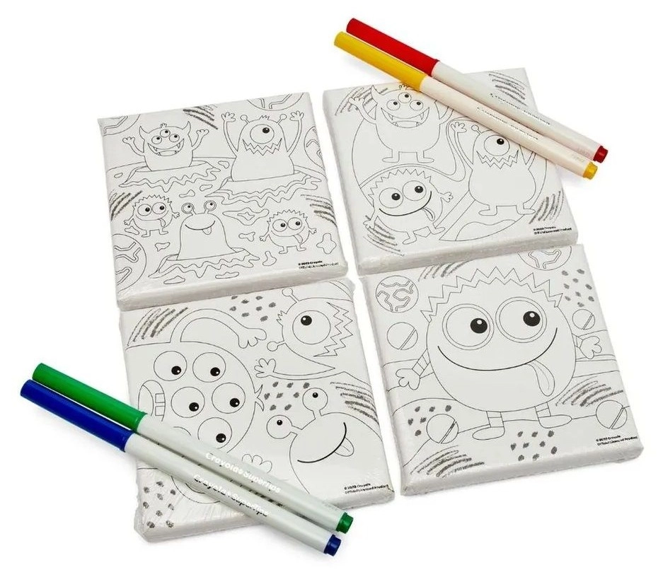 Crayola 4 Colour in Canvases Art Set - 8 Pieces