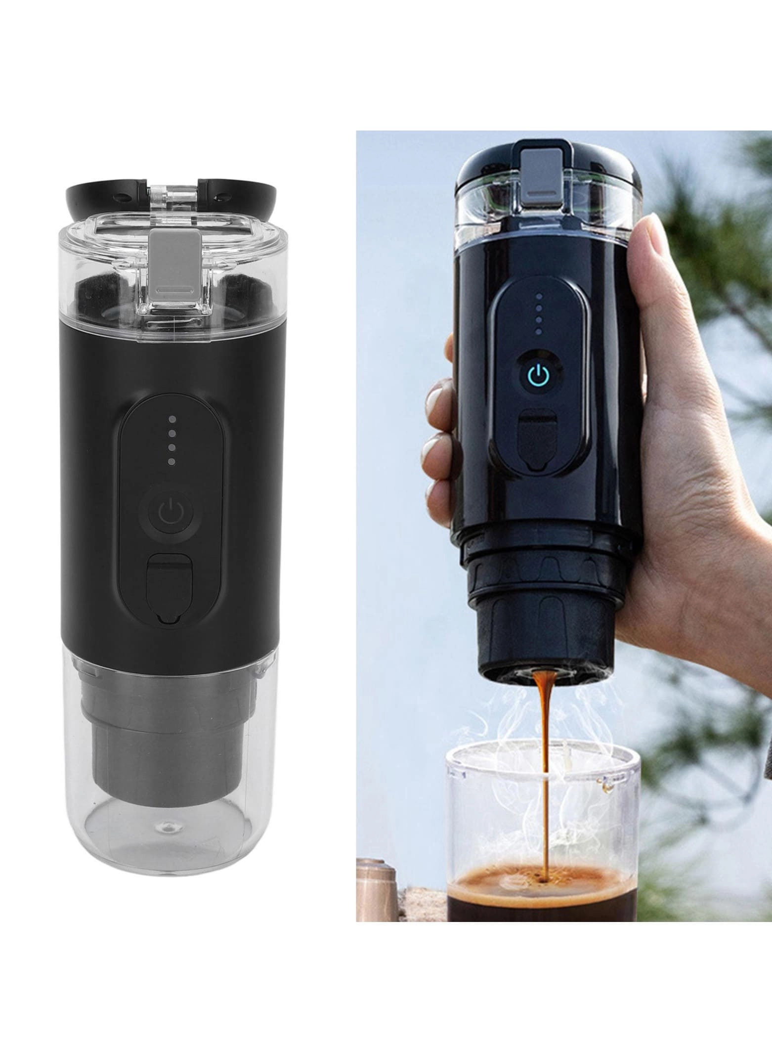 khomat Portable USB Rechargeable Electric Coffee Maker - ground coffee coffee capsules