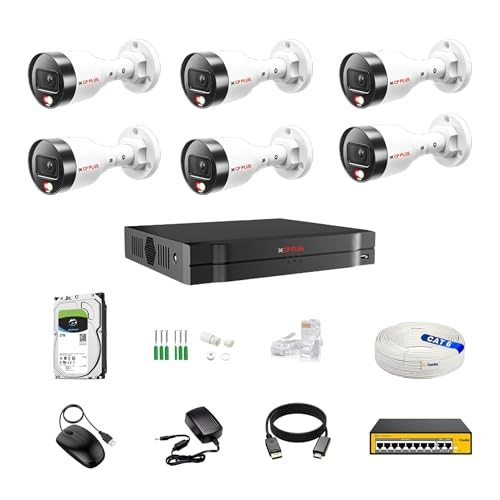 illumax 8 CH AI NVR + illumax 4MP Dual Light Bullet IP Camera + 2 TB Hard Disk + 8+2 POE Switch + CAT 6 Cable