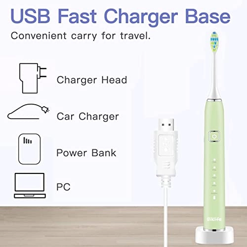 Sonic Electric Toothbrush - 5 Modes 3 Brush Heads