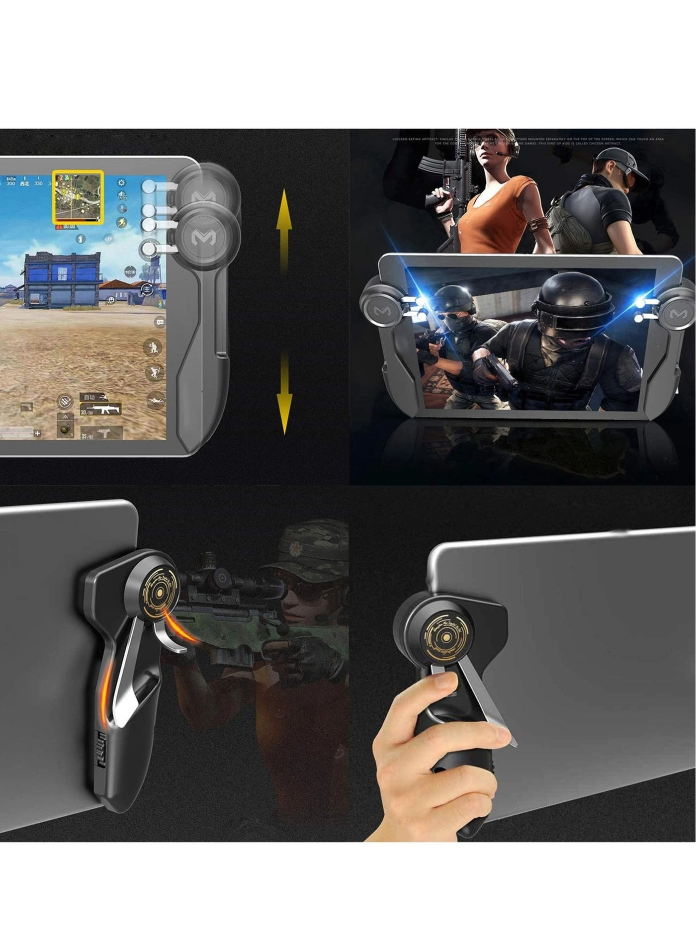 6-Finger Tablet Game Joystick Triggers - PUBG