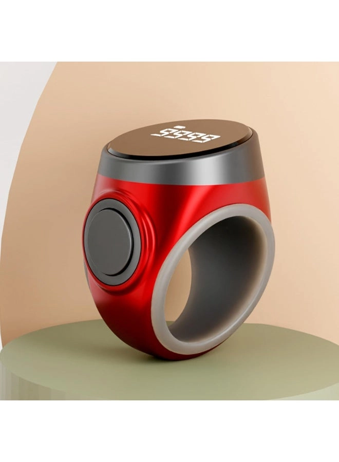 Rosary Ring - OLED Display Prayer Time Reminder Burgundy