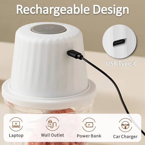 Mini Food Chopper - 400ml Rechargeable