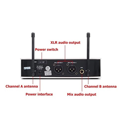 UHF Karaoke Wireless Microphone System - 2 pcs