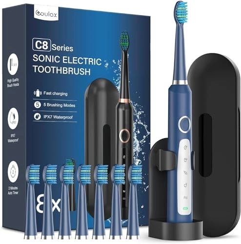 Electric Toothbrush - 8 Brush Heads 5 Modes 2 Minute Timer