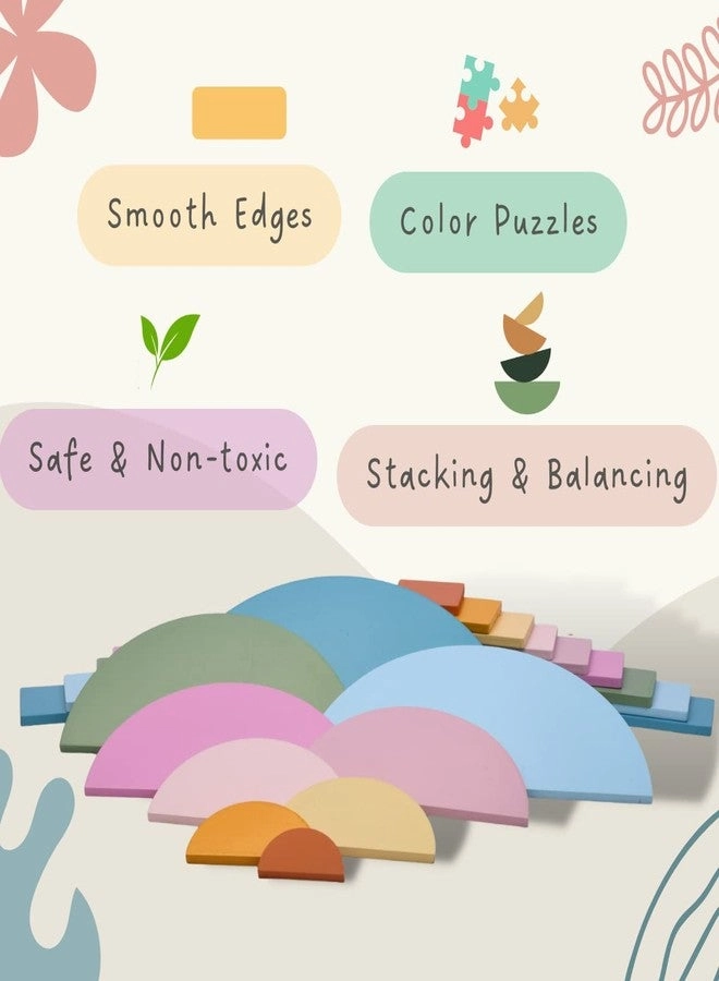 Wooden Balancing Game Rectangular and Halfmoon - 4 pieces