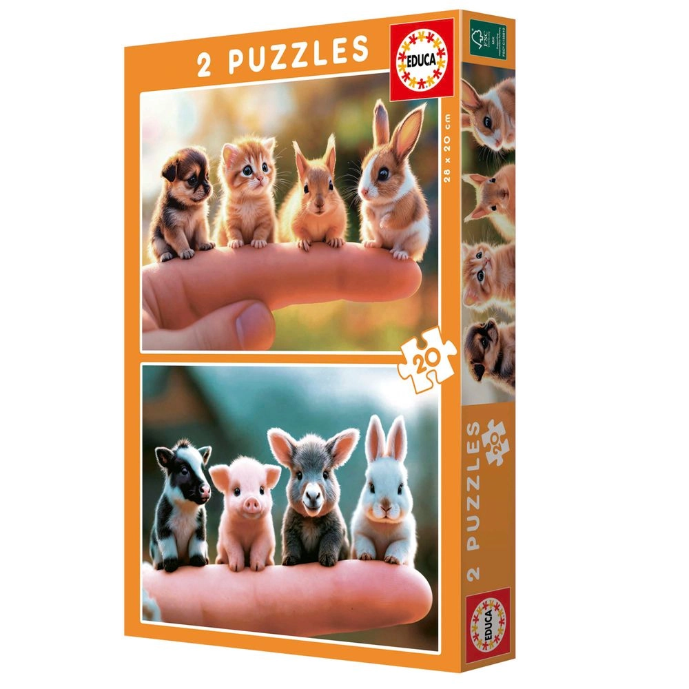 2-in-1 Baby Animals Puzzle (5413458-20221) - 40 pcs