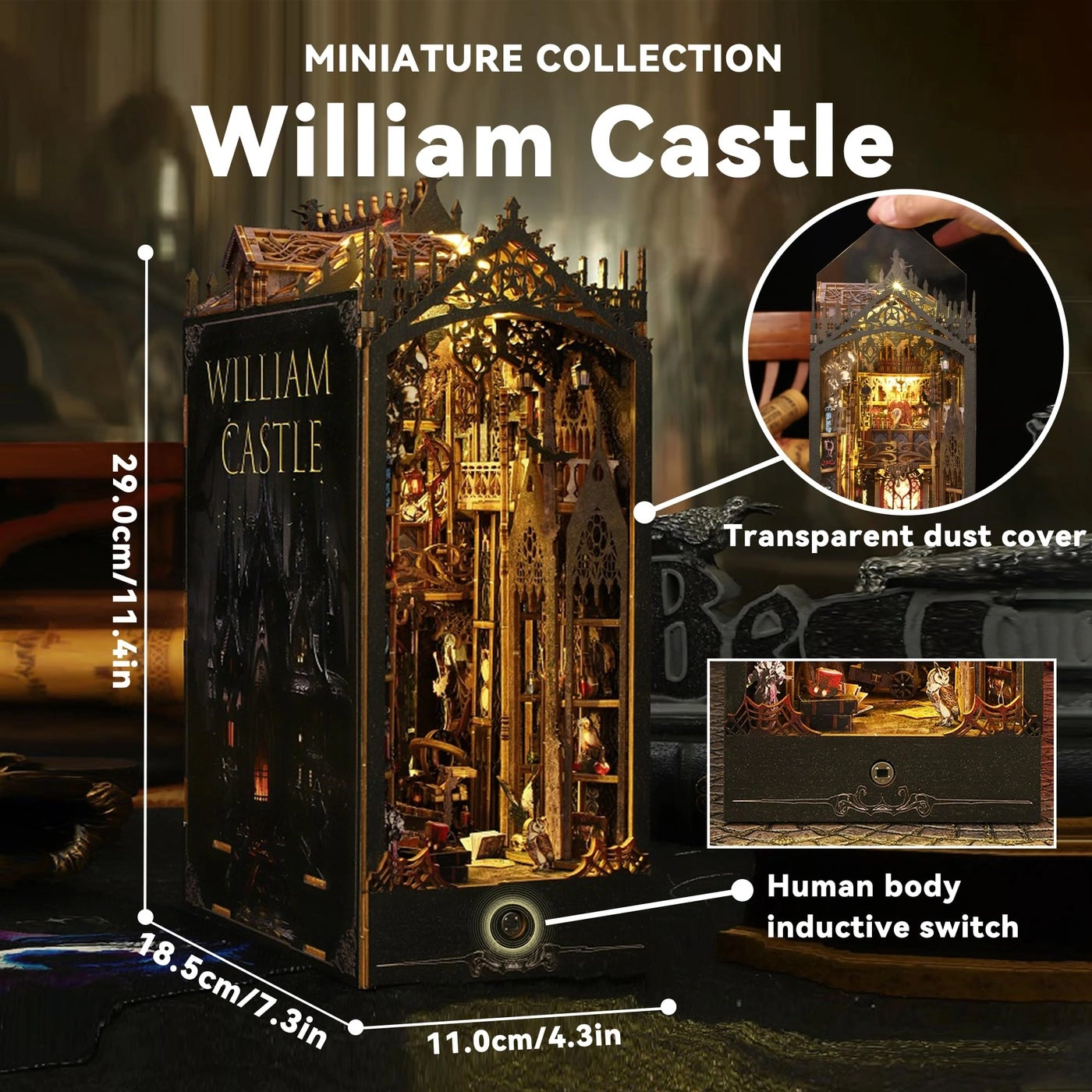 Book Nook - DIY Miniature Kit Sensor Led Light