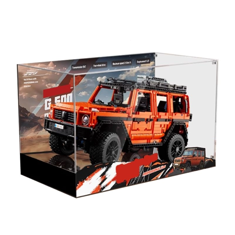 HCAEIOFJ Clear Acrylic Display Case for 42177 - 55x30x34cm Black Bottom