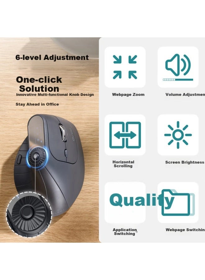 Smart Vertical Wireless Mouse - 2.4g Wireless Bluetooth 5.0 Type-c