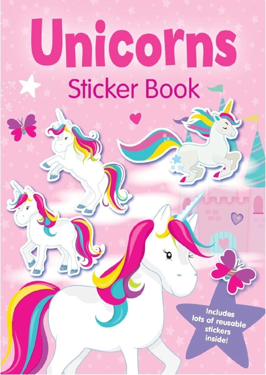 Alligator Unicorn Sticker Book Reusable 50 pcs