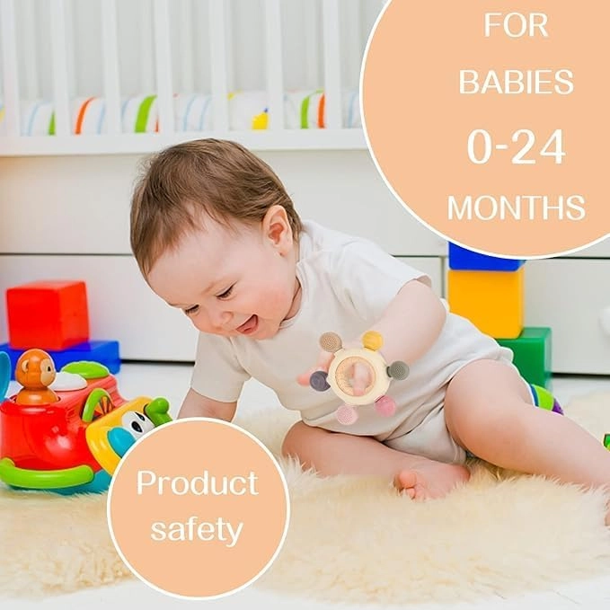2 in 1 Teether - Beech Wood, Silicone