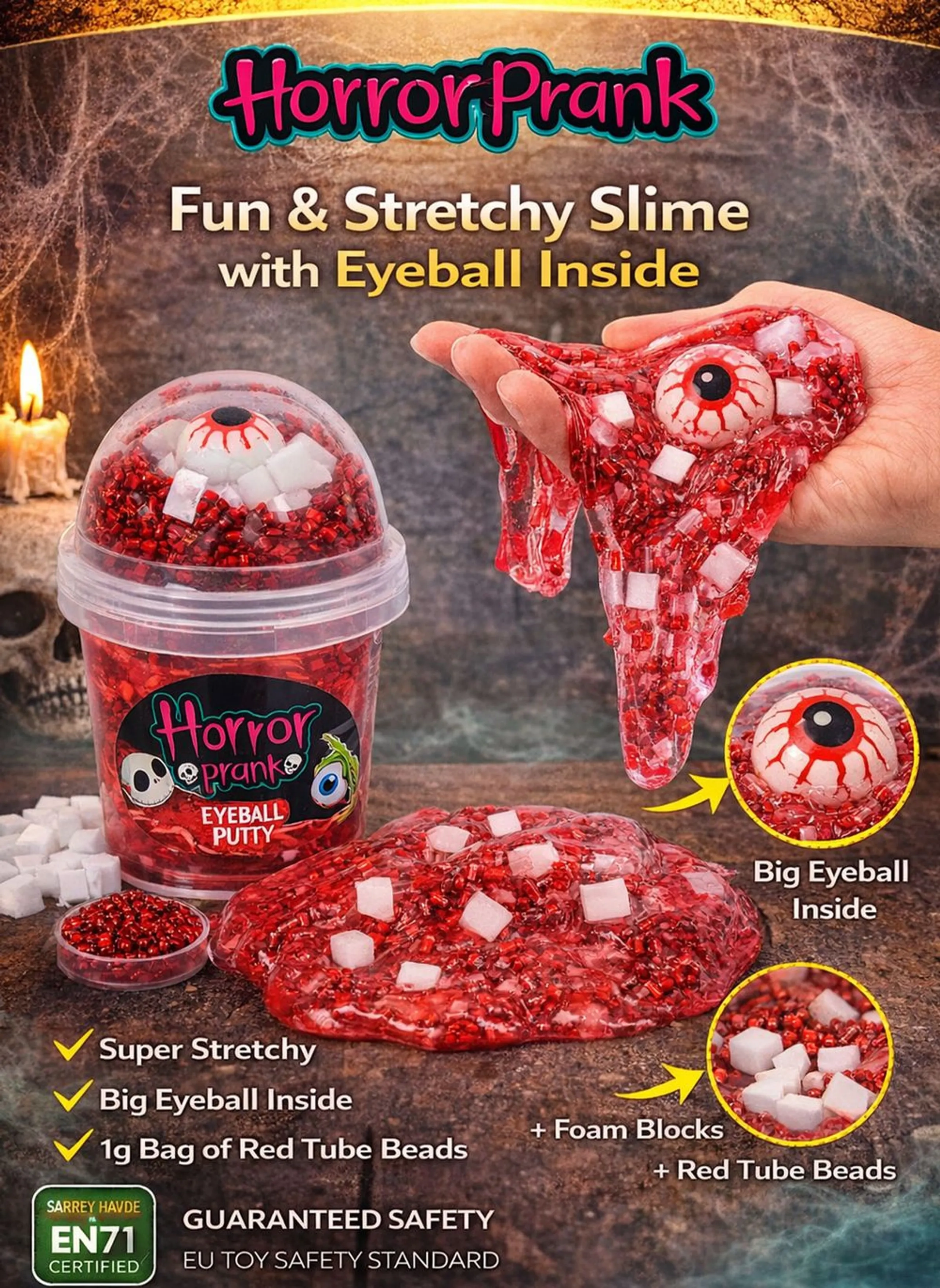 Horror Prank Eyeball Bubble Putty - 3+ years 12 pcs
